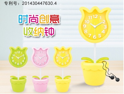 郁金香與飛鳥(niǎo) 小花瓶座靜音鬧鐘，家居禮品的精致之選